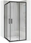 Cabina de dus patrata cu usi glisante negru Rea City 80x80 cm