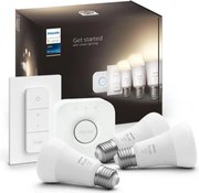 Set de bază Philips Hue WHITE 3xE27/9,5W 2700K + Hue Bridge și Dimmer Switch