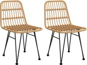 vidaXL Scaune de grădină, 2 buc., 48x62x84 cm, ratan PE