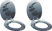 vidaXL Capac de toaletă cu închidere lentă 2 pcs Gri 44 x 38 cm