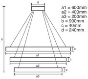 Lustră LED dimabilă pe cablu LED/85W/230V 3000-6500K + telecomandă