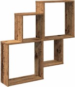 vidaXL Raft de perete cub, lemn vechi, 80x15x78,5 cm, PAL