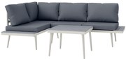 Outsunny Set Mobilier de Grădină din 3 Piese cu 2 Canapele cu Spătar Reglabil în 5 Poziții și Măsuță, 139x63x65 cm, Gri | Aosom Romania
