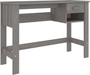 vidaXL Birou „HAMAR”, gri deschis, 110x40x75 cm, lemn masiv de pin