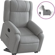 vidaXL Fotoliu electric rabatabil cu ridicare, gri deschis, textil