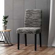 Huse bielastice UNIVERSO NOU dungi alb-negru scaun cu spatar 2 buc (45 x 45 x 50 cm)