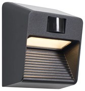 Lampă de perete neagră incl. LED IP54 cu senzor de mișcare solar - Border