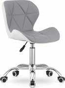 OFERTA Scaun de birou alb-gri AVOLA din piele ecologica clasa II