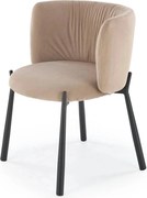 Scaun K531, bej/negru, stofa catifelata/metal, 60x58x76 cm