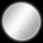 kleankin Oglindă de Baie Rotundă cu Lumină LED în 3 Culori și Întrerupătoare Touch, Ø70x3,5 cm, Transparet | Aosom Romania