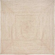 vidaXL Covoare de zonă Pătrat Natural și Alb 200 x 200 cm Iută