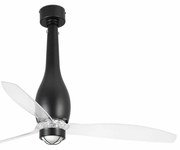Lustra cu Ventilator si telecomanda ETERFAN M LED negru mat/transparent