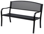 Outsunny Banca de exterior din otel, negru, 127x60x85cm | Aosom Romania