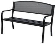 Outsunny Banca de exterior din otel, negru, 127x60x85cm | Aosom Romania
