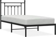 vidaXL Cadru de pat metalic cu tăblie, negru, 80x200 cm