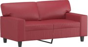 vidaXL Canapea cu 2 locuri, roșu vin, 120 cm, material textil