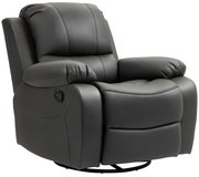 HOMCOM Fotel de relaxare, spătar și suport pentru picioare ajustabile, rotativ, până la 150 kg, cadru din oțel, 93x100x98cm, negru | Aosom Romania