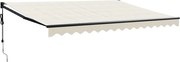 vidaXL Copertină retractabilă automată, crem, 4x3 m