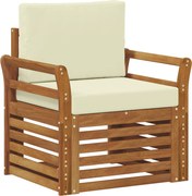 vidaXL Set de canapele de exterior cu pernă natural 75,5 x 63 x 73 cm
