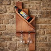 Suport de perete pentru vin cu 1 sticla si 2 pahare ,   70 A  27 cm