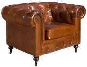 Fotoliu design italian Chesterfield piele maro