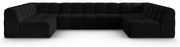 Colțar negru cu tapițerie din catifea (în formă de "U") Kendal – Micadoni Home