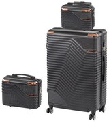 TraveLux Urban XIV gurulós bőrönd szett fekete