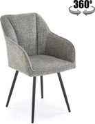 Scaun K576, gri/negru, stofa clasica/otel, 54x60x85 cm