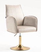 HR280N Scaun Latte din Catifea cu Bază Aurie