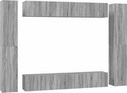 vidaXL Set dulapuri TV, 10 piese, gri sonoma, lemn compozit