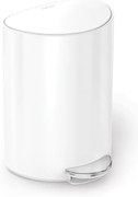 Coș de gunoi alb cu pedală din metal 6 l – simplehuman