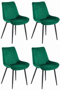 Set Scaune 4 Bucatarie/Dining Rokko Verzi Catifea