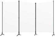 Paravan de cameră cu 3 panouri, crem, 260 x 180 cm, textil