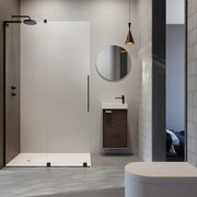 Paravan de dus tip Walk-in Radaway Furo SL negru mat-transparent 80 cm sticla securizata 8 mm stanga