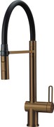 Baterie pentru chiuveta bucatarie, bronz, cap mixer, pipa flexibila, 2 tipuri de jet, Deante Magnetic Bronz