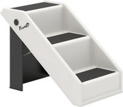 PawHut Scară pentru Câini și Pisici cu 3 Trepte Antiderapante, Design Pliabil cu Capacitate de 10 kg, Crem | Aosom Romania