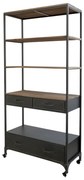Etajera din metal si lemn, cu 4 sertare, stil industrial