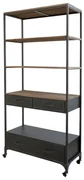 Etajera din metal si lemn, cu 4 sertare, stil industrial