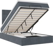 vidaXL Cadru de pat otoman cu saltele Gri închis 120x200cm catifea