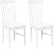 vidaXL Scaune de sufragerie 2 buc Cauciuc din lemn masiv alb