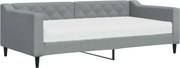 vidaXL Pat de zi cu saltea, gri deschis, 90x190 cm, textil