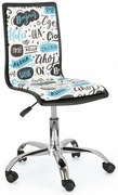 Scaun de birou ajustabil multicolor din piele ecologica si metal, Young Hello Bizzotto
