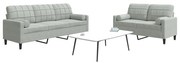 vidaXL Set de canapele cu perne, 2 piese, gri deschis, catifea