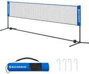 Plasa de tenis/badminton portabila Cu suport reglabil inaltime 5x1,55 m, albastru