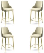 Set de scaune de bar Enox Cream and Gold, 4 bucăți, 4 buc