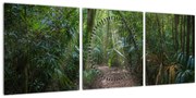Tablou - Razele solare în junglă (cu ceas) (90x30 cm)