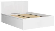 Pat matrimonial 140 cm Tetrix 8 (alb lucios) (cu somieră) (cu sp. depozitare). Promo -30%. 1098488