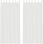 vidaXL Perdele Voile cu Bucle 2 buc Alb 140x225 cm