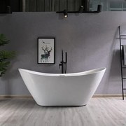 Cada baie freestanding slim 150 x 77 cm, ovala cu preaplin, Bella Foglia