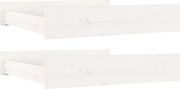 vidaXL Sertare pentru pat, 2 buc., alb, lemn masiv de pin